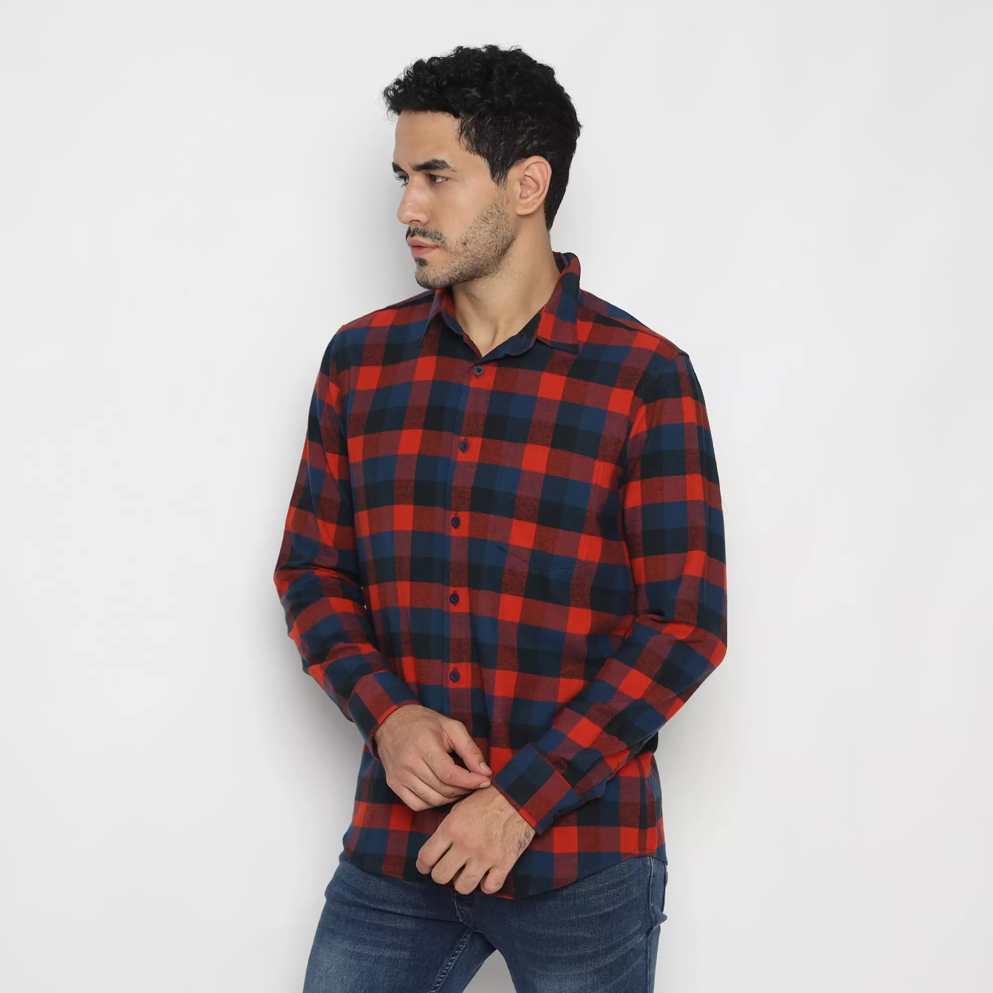 Platini Kemeja Flanel Pria Lengan Panjang Katun 76496