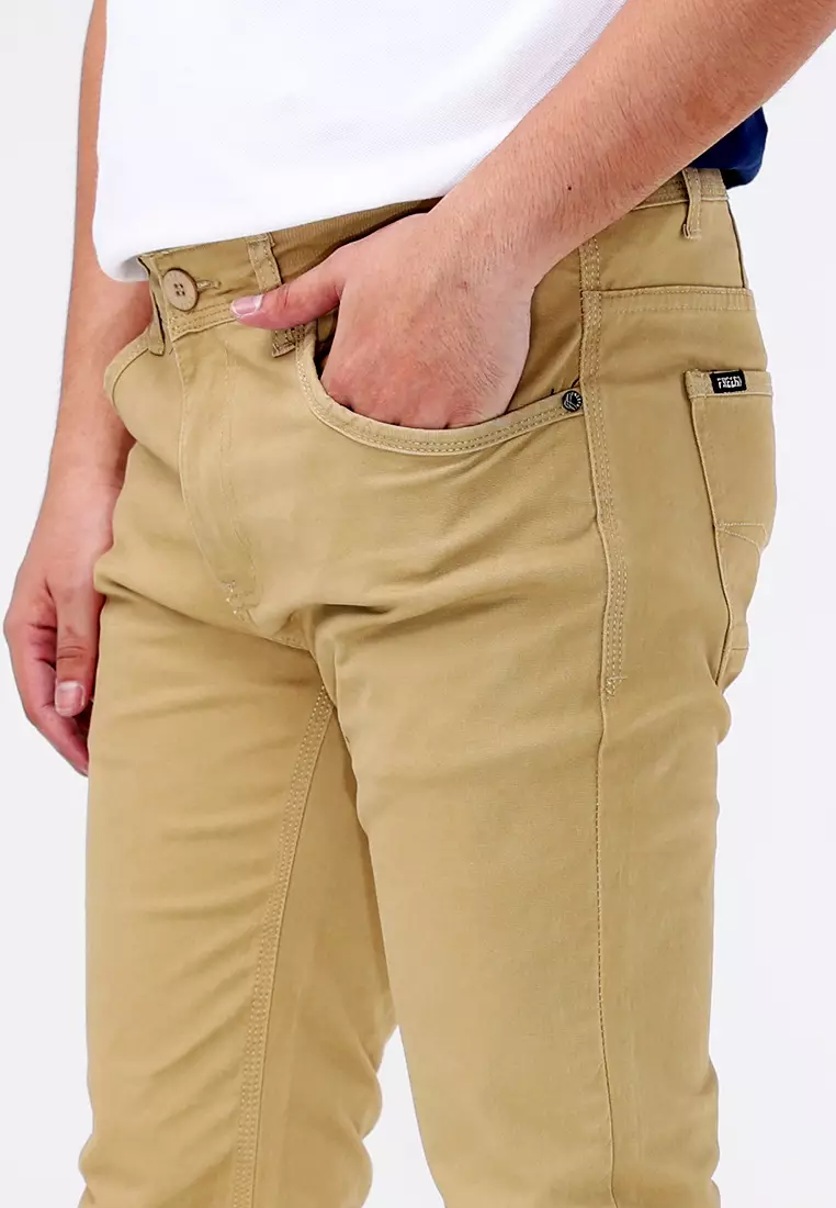 Colored Long Pants Slim Tapered Stretch