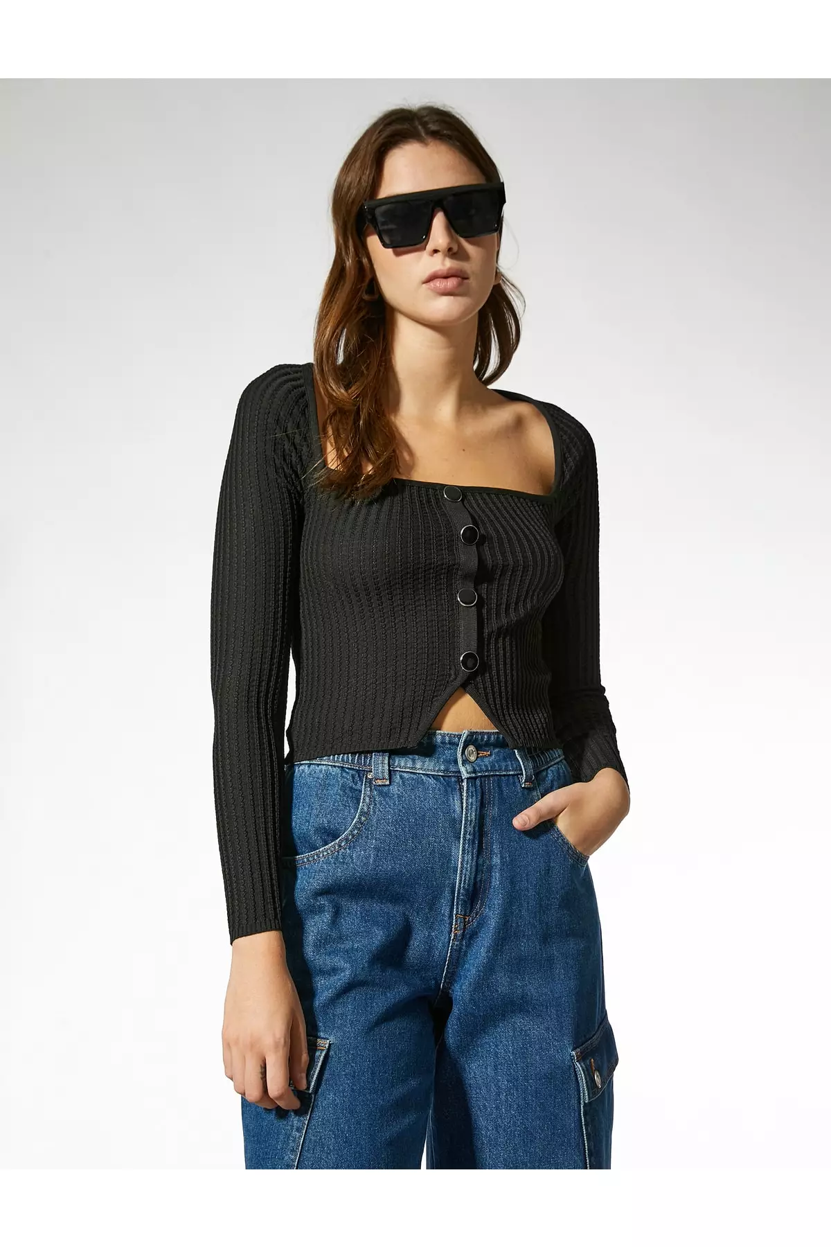 Buy KOTON Square Collar Sweater 2025 Online ZALORA