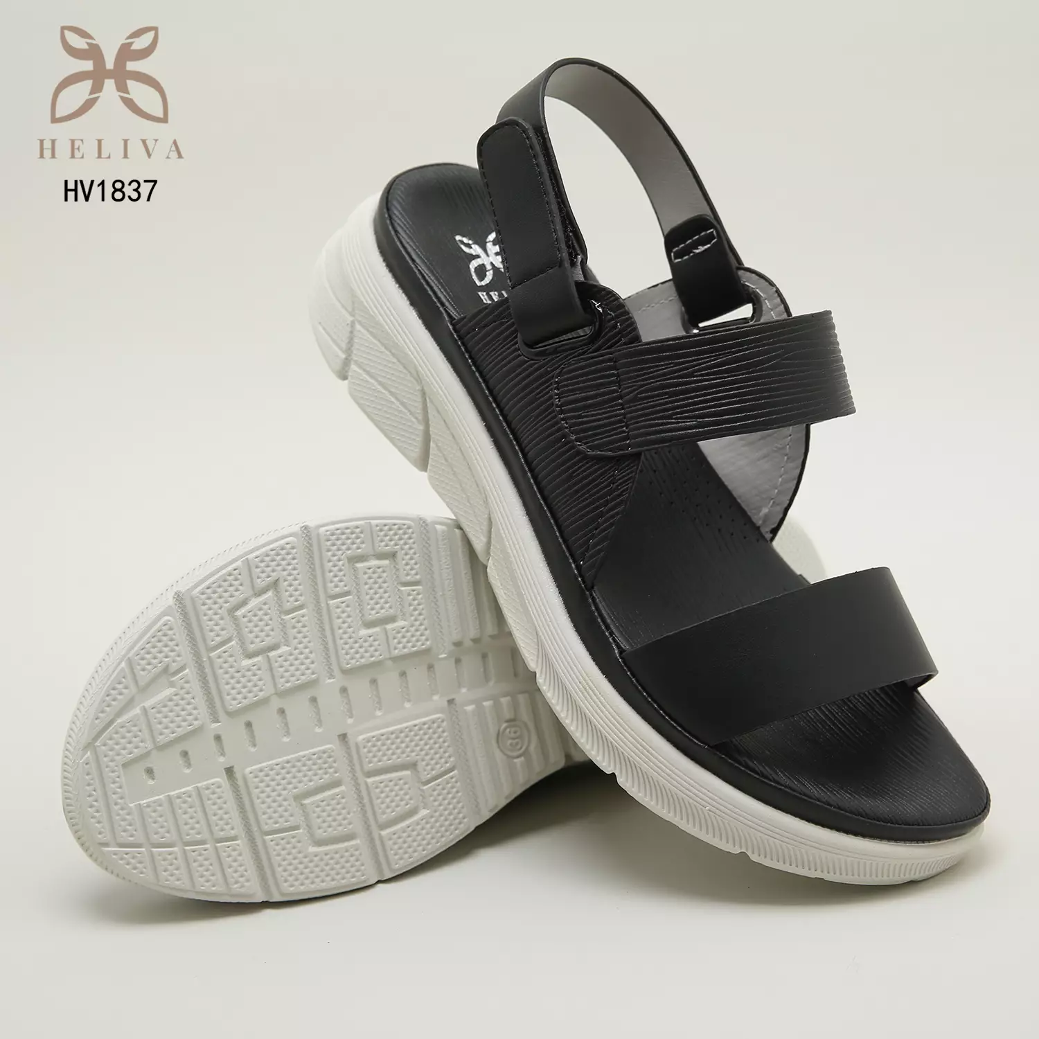 Heliva Shela Sandal Wedges Strap Ankle Wrap Sol 4cm