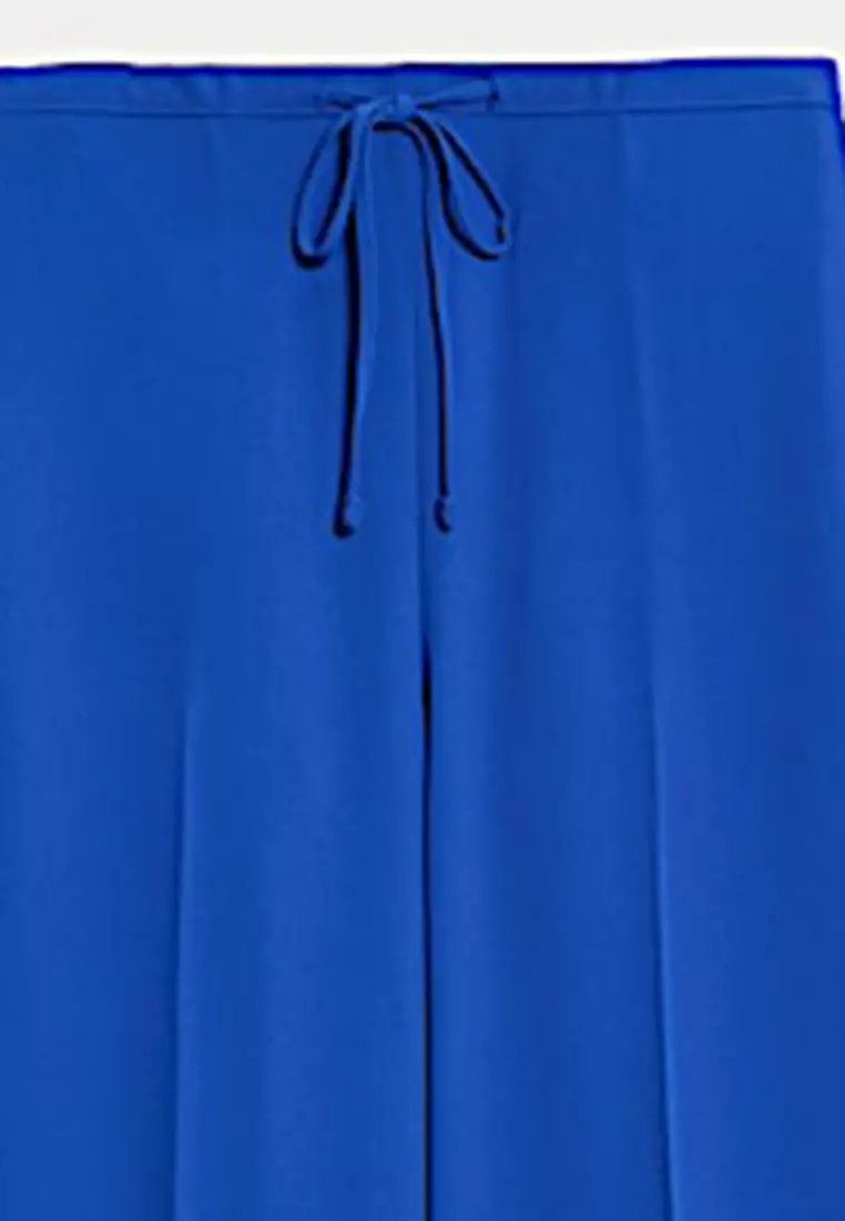 Crepe Elasticated Waist Wide Leg Trousers