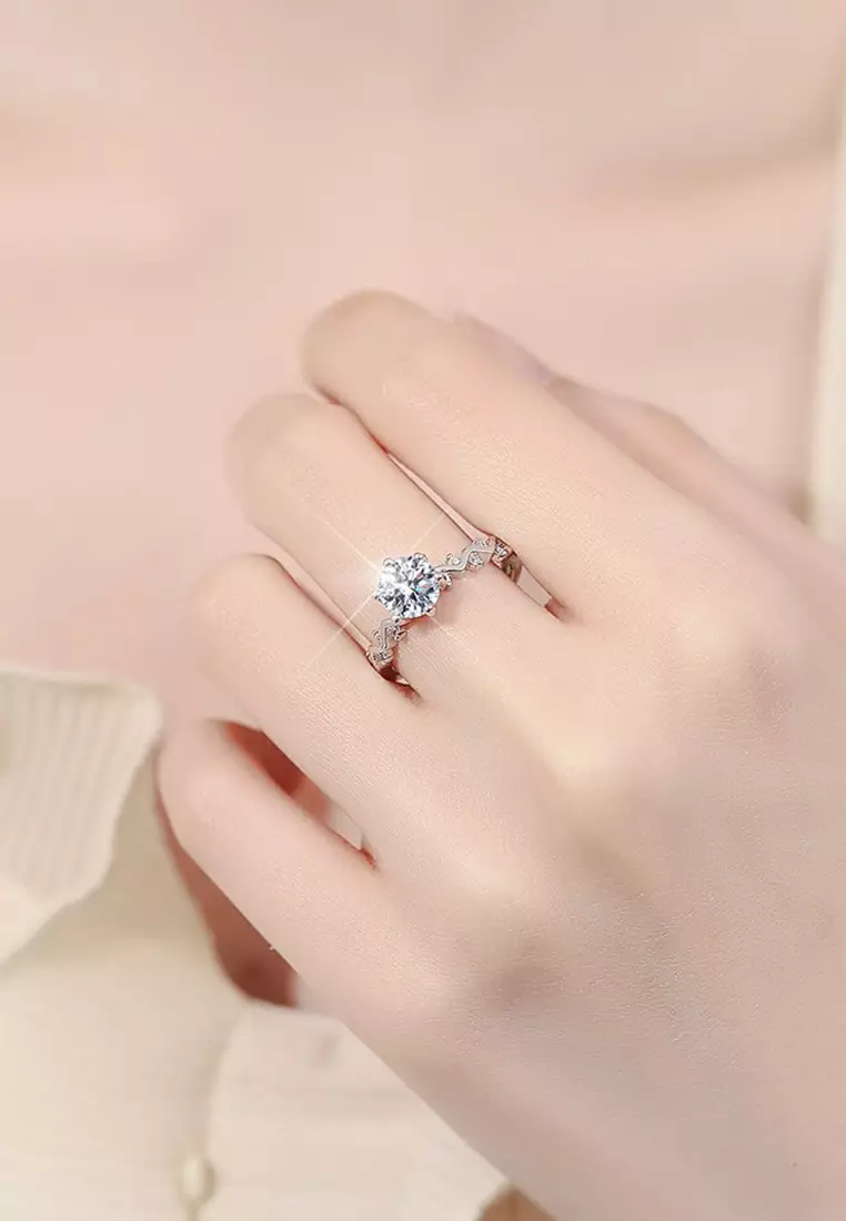 Cincin Wanita Elegan Fashion Style Perhiasan Cewek Free Size Dilapisi Platinum Anti Luntur OGR006