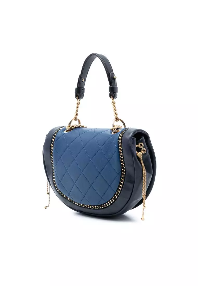 Pre-Loved Chanel Small Quilted Lambskin Chain Detail Saddle Bag