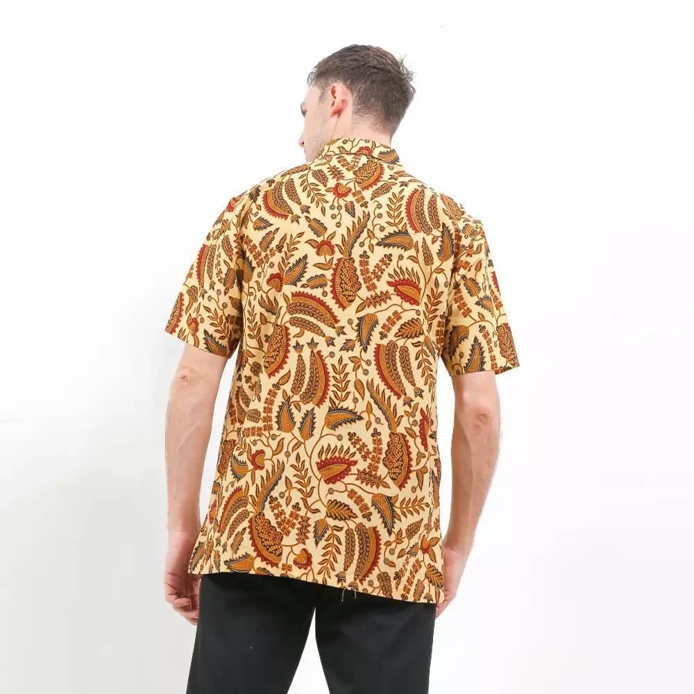 Kemeja Batik Printing Lengan Pendek Motif Pisang Wulan