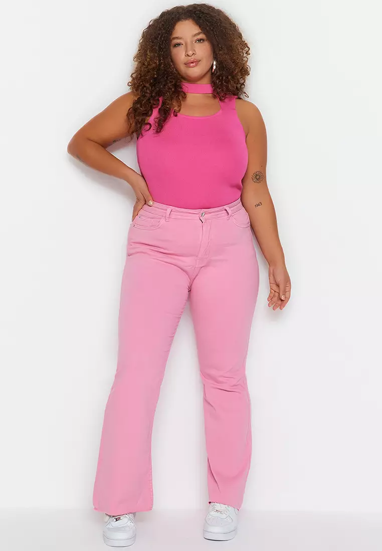 Cut-Out Spanish Fit Denim Jeans