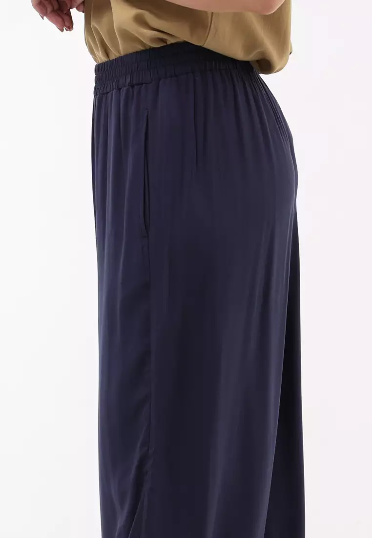 Woven Plain S.Twill Wide Leg Pants