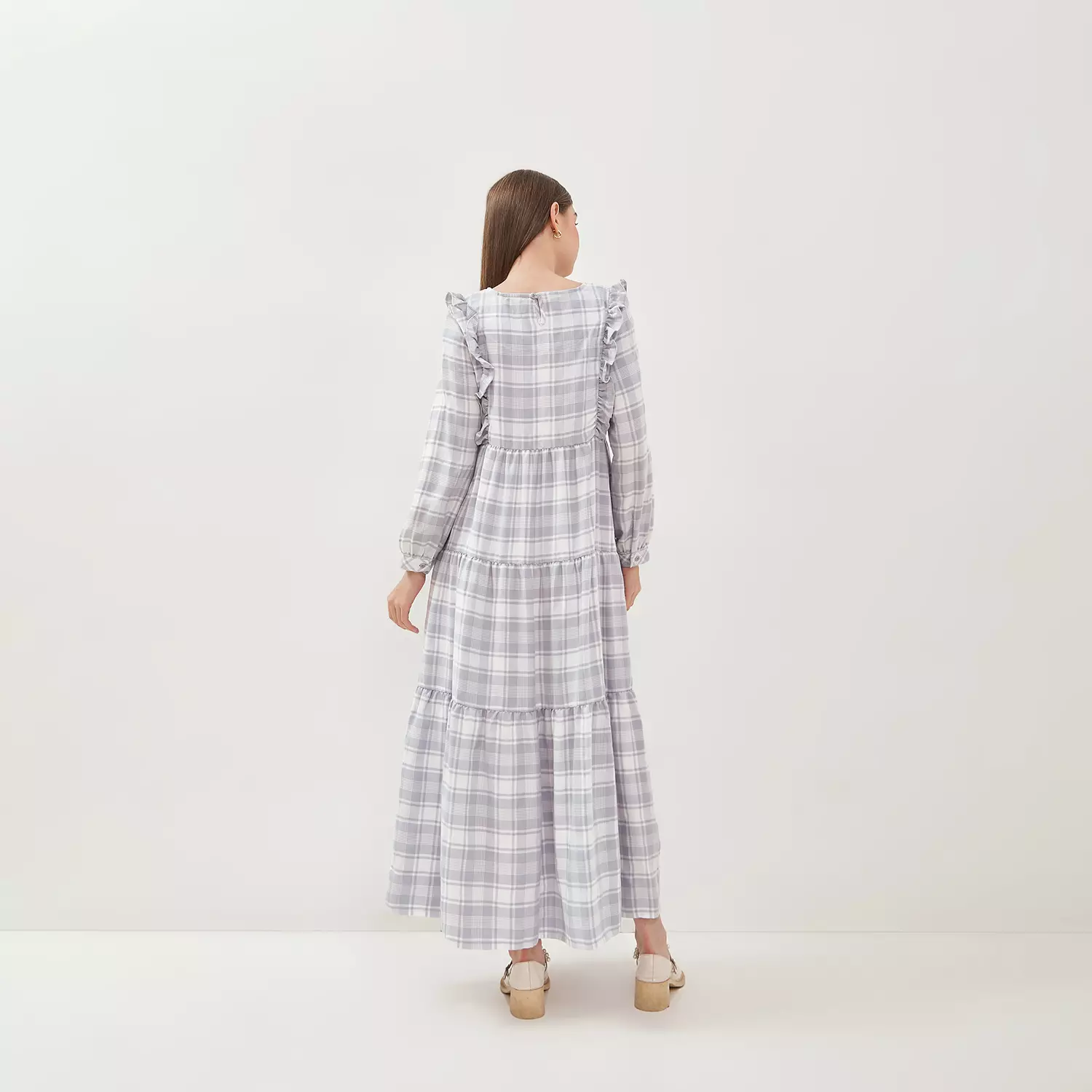 Jual Graphis GRAPHIS Plaid and Frill Maxi Dress Original 2025 | ZALORA ...