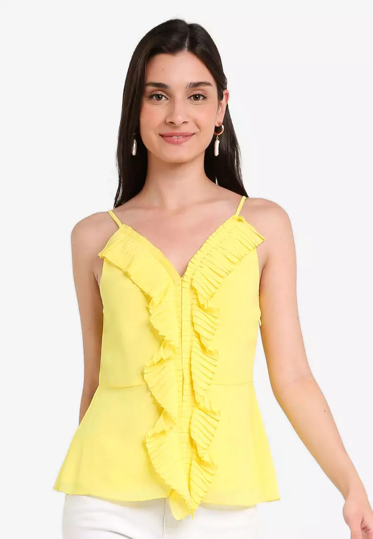 Yellow best sale chiffon top