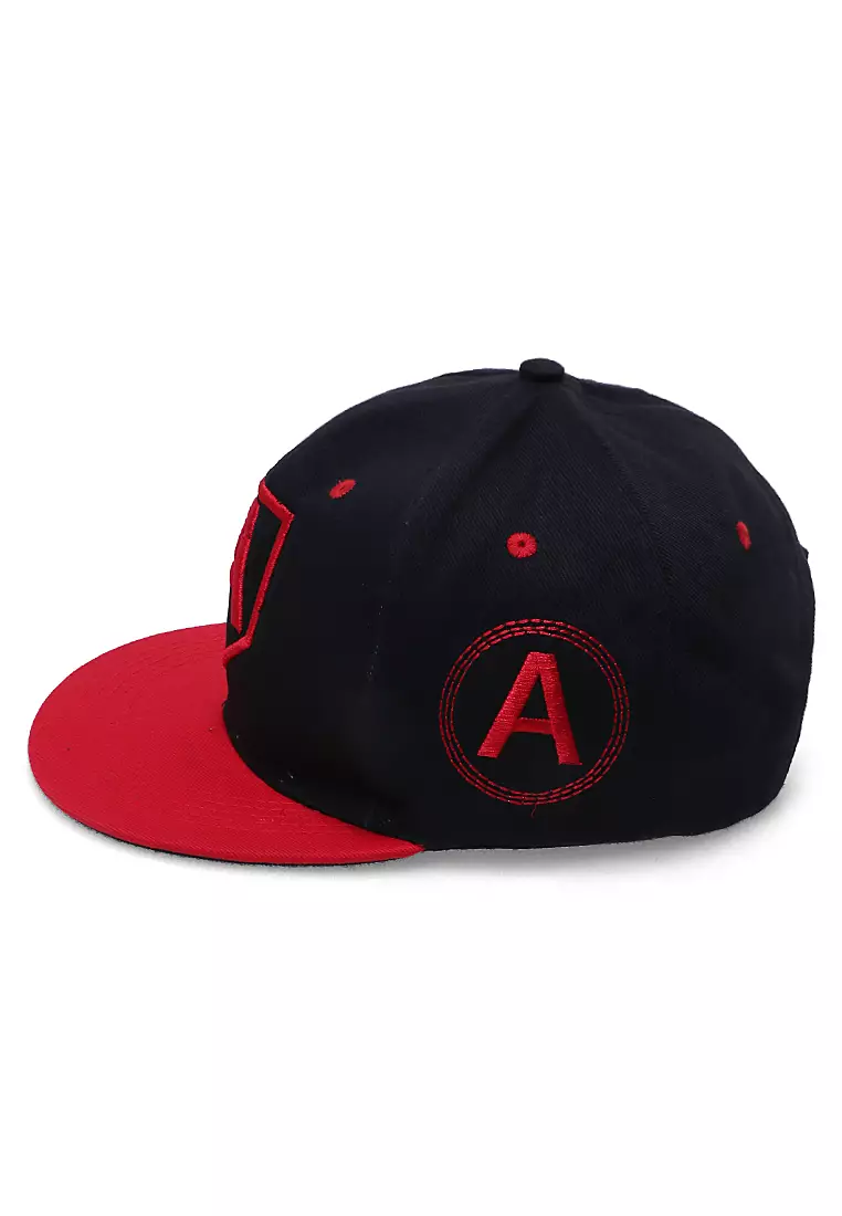 Gemp Cap Snapback Unisex Motif A Resizable Strap Material Rafel ORIGINAL - Black Red