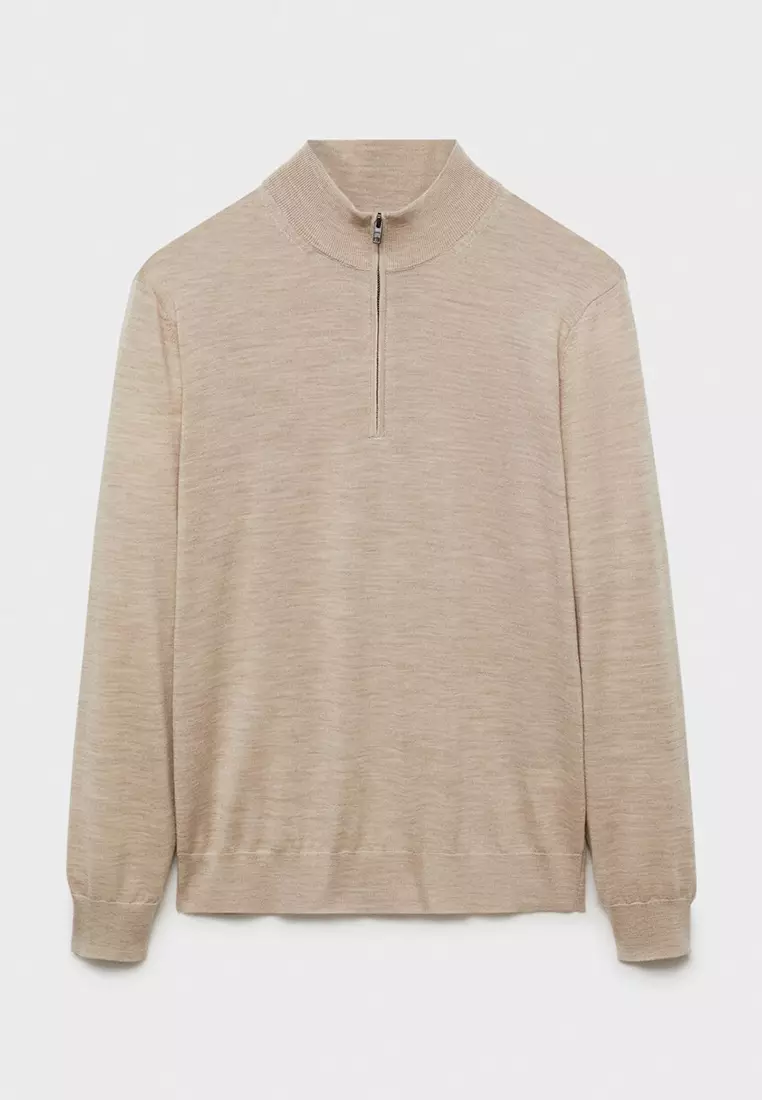Perkins-Neck Sweater with Zip