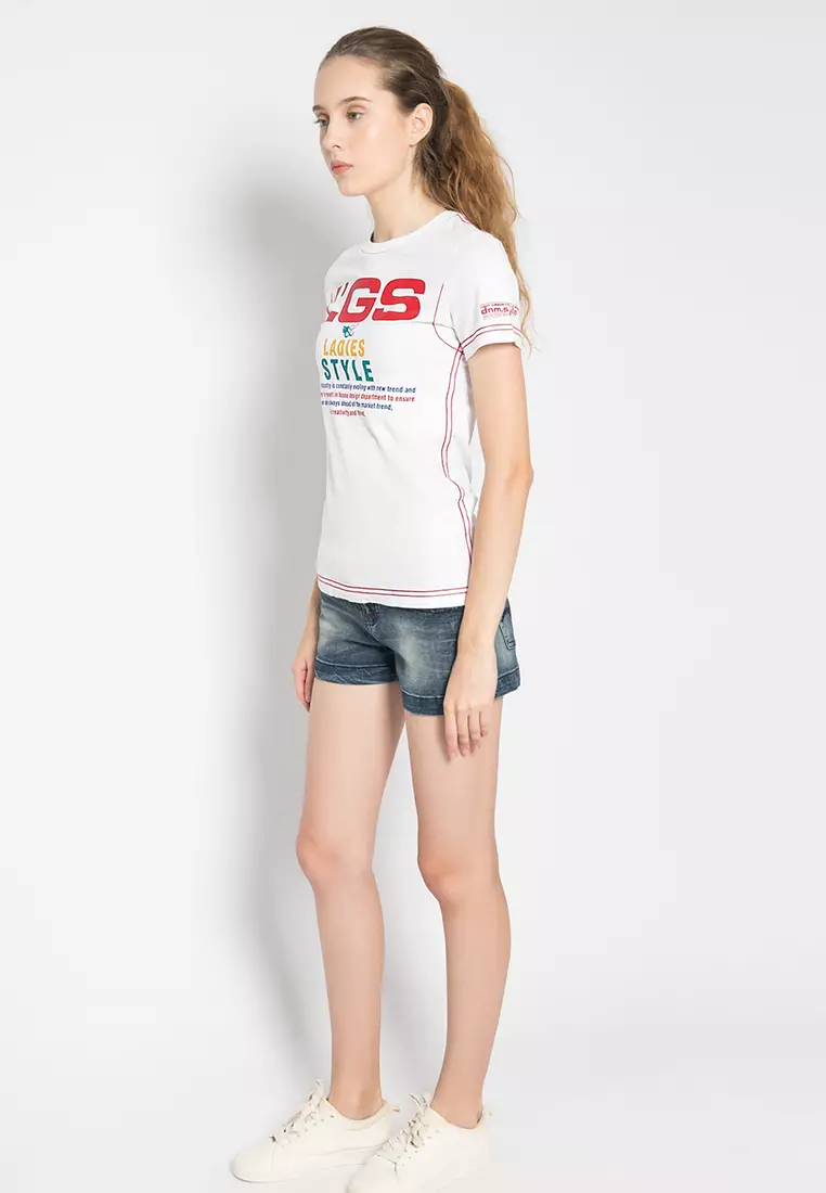 LGS - Kaos Wanita - Lengan Pendek - Warna Putih - LTS.555.O784M.019.C