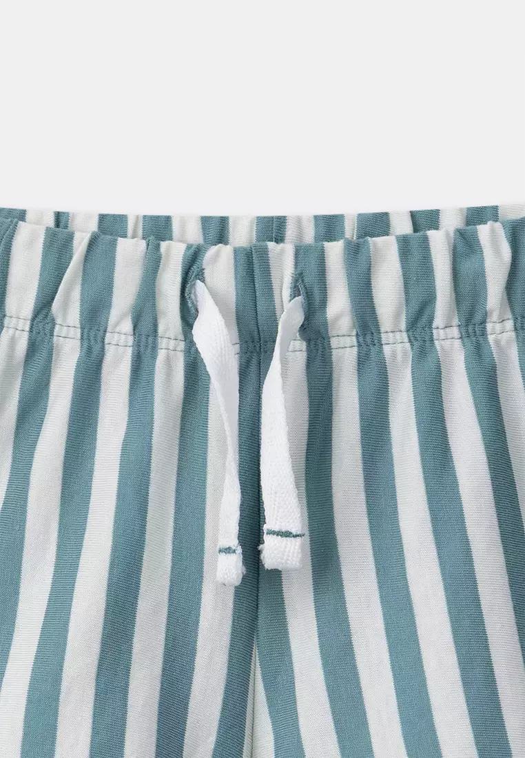Turquoise SET / Striped t-shirt and shorts set