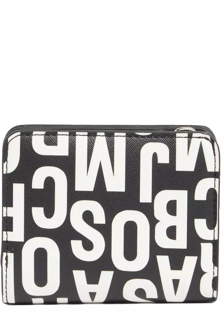 Jumbled Logo Trademarc Mini Compact Wallet - Black/ White 4S4SMP009S02
