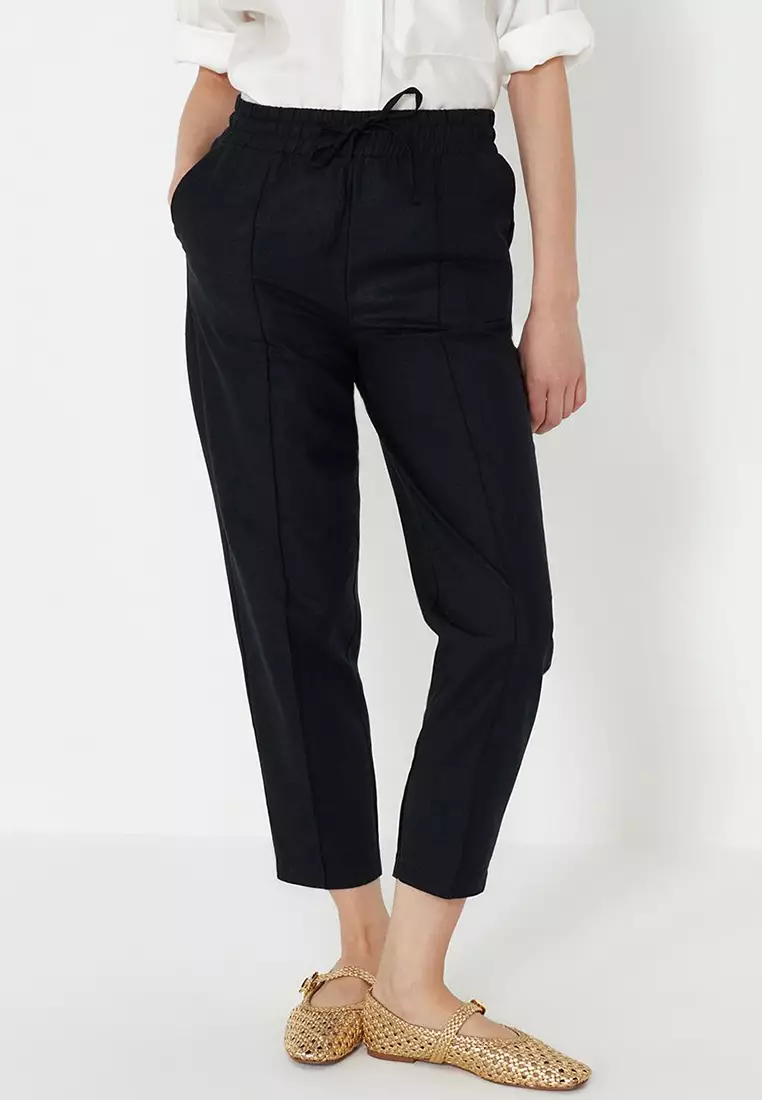 Buy Trendyol Elastic Waist Crop Pants 2025 Online ZALORA Philippines
