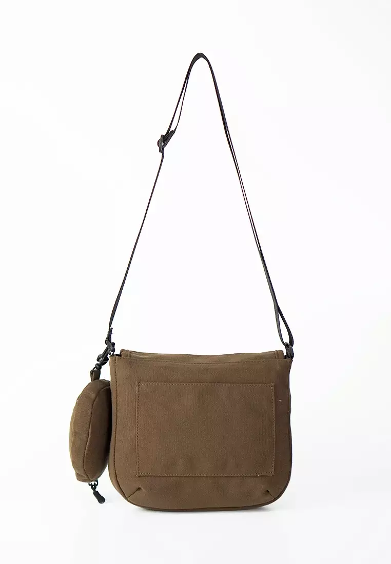 Tas Selempang Sling Bag Waterproof Anti Air Penutup Resleting Yua Series - Coklat