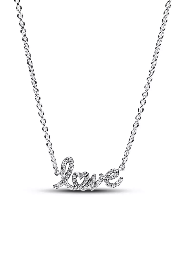 Pandora Sparkling Handwritten Love Collier Necklace (45cm)