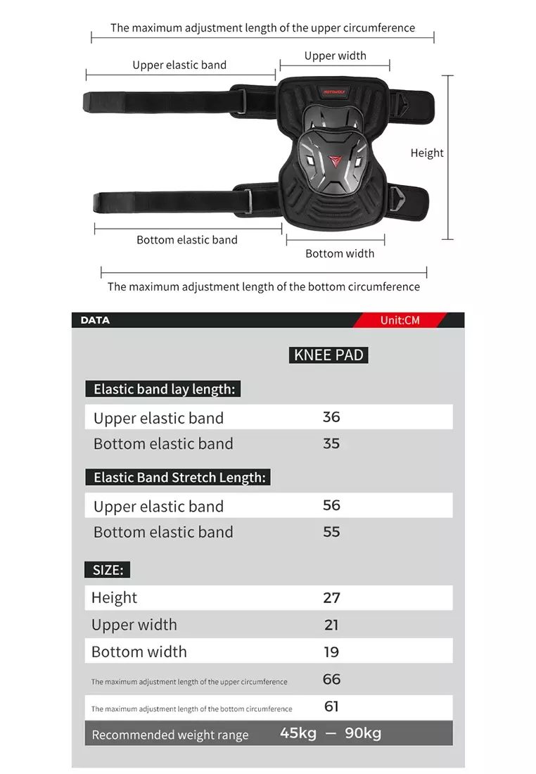 Motowolf MDL1029B Knee Protection Pad