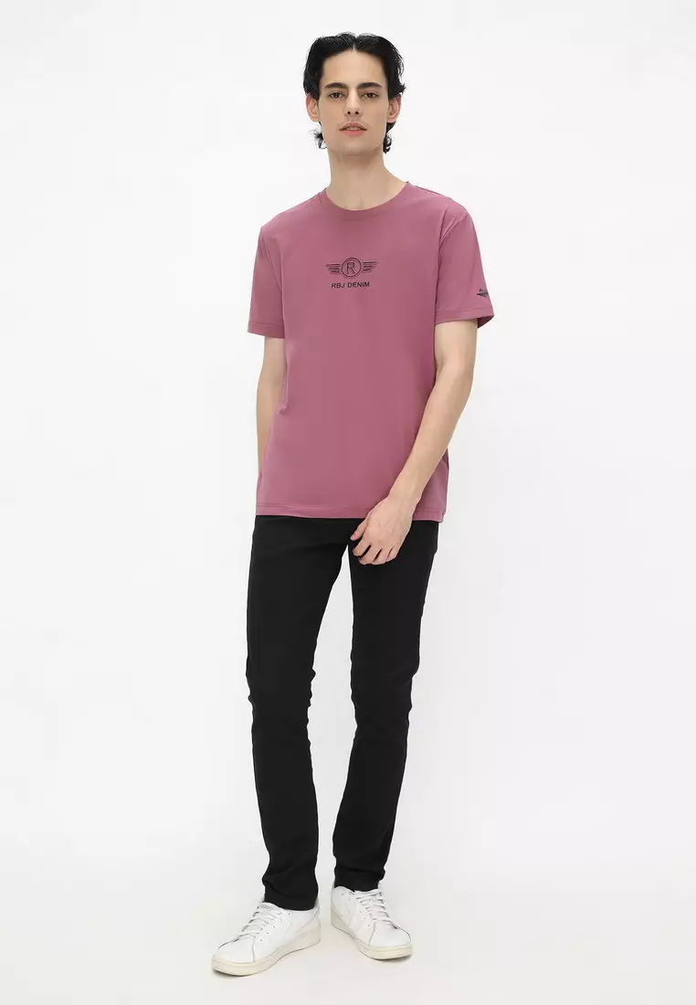 RBJ T-Shirt Cotton Spandex Emboss Pria 2482370801
