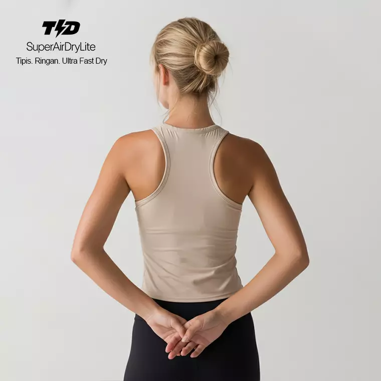 TDACTIVE Tanktop Pink Olahraga Wanita "pilates club" UAT Beige LSE92