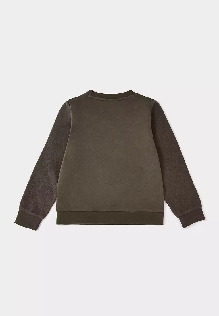 Stag khaki  foil print sweatshirt