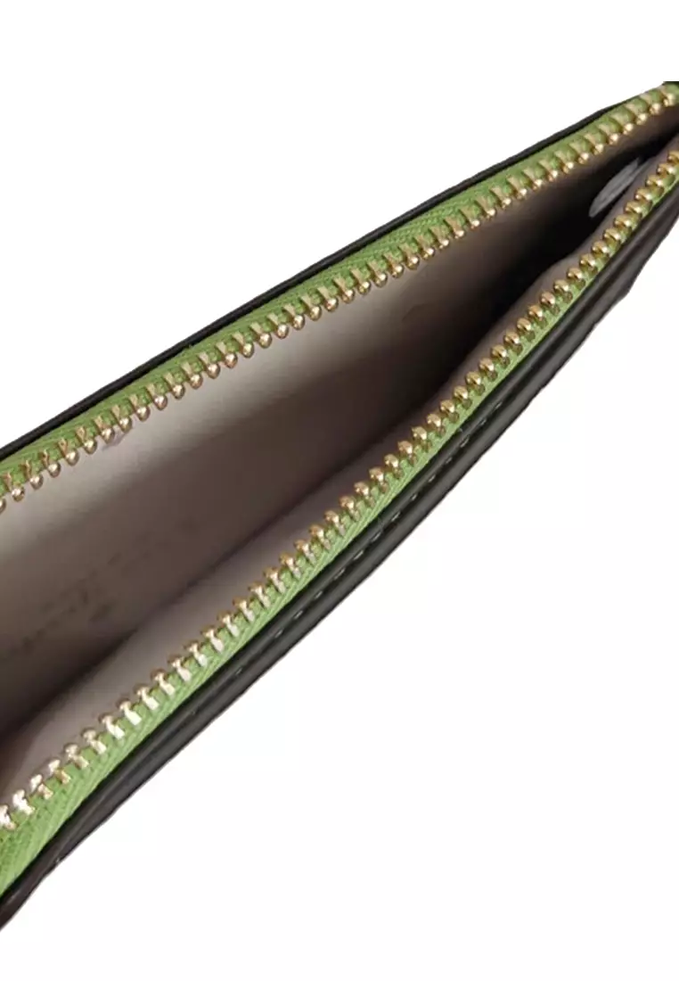 Madison Medium L-zip Card Holder in Turtle Green kg613