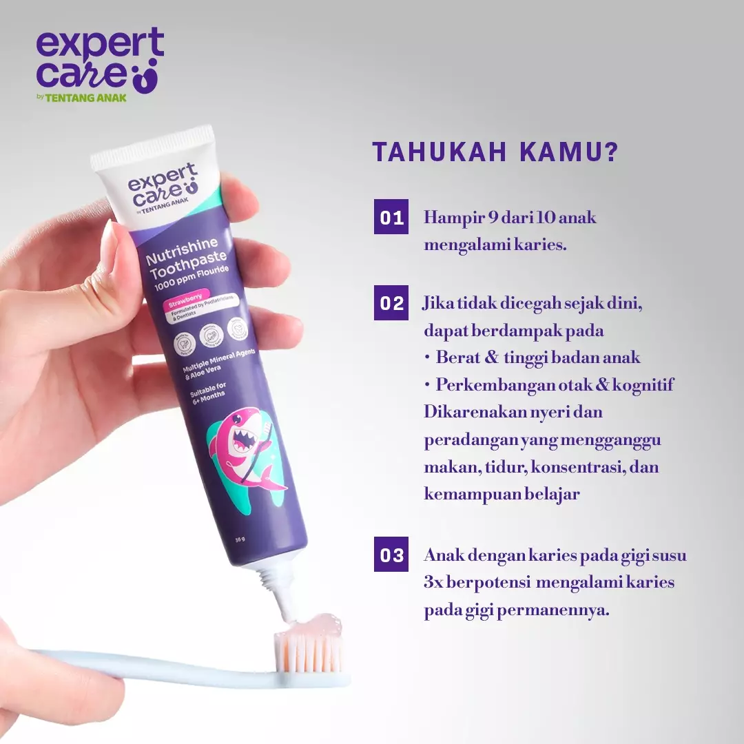 Expert Care Nutrishine Toothpaste 36gr - Pasta Gigi Bayi dan Anak BPOM