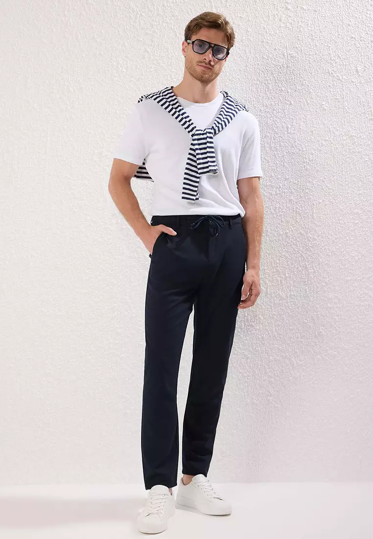 Slim Fit Tie Waist Pants