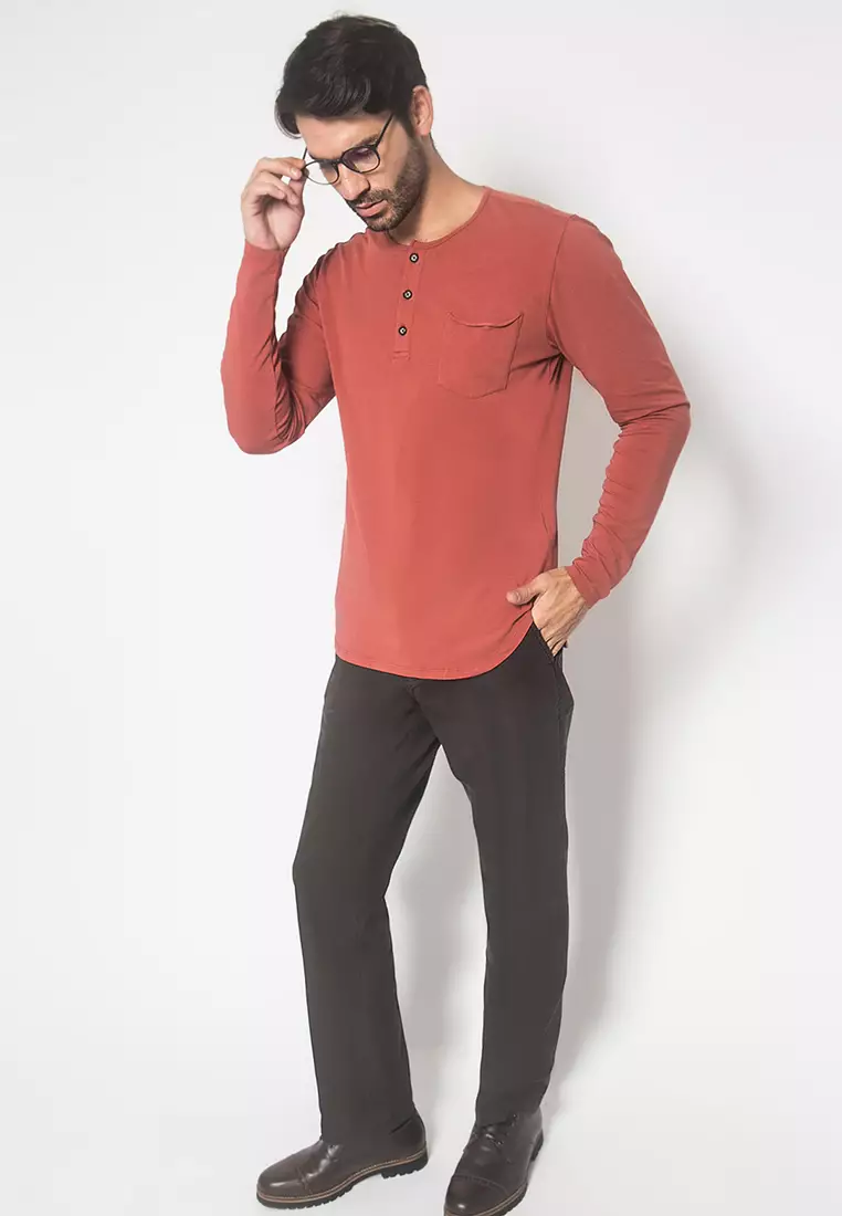 LGS - Celana Panjang Casual - Double Pocket - Coklat Tua - Regular Fit - CCT.354.027.674.C