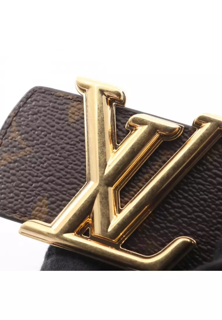 Pre-Loved Louis Vuitton LV Dimension Monogram belt PVC leather Brown Dark brown reversible