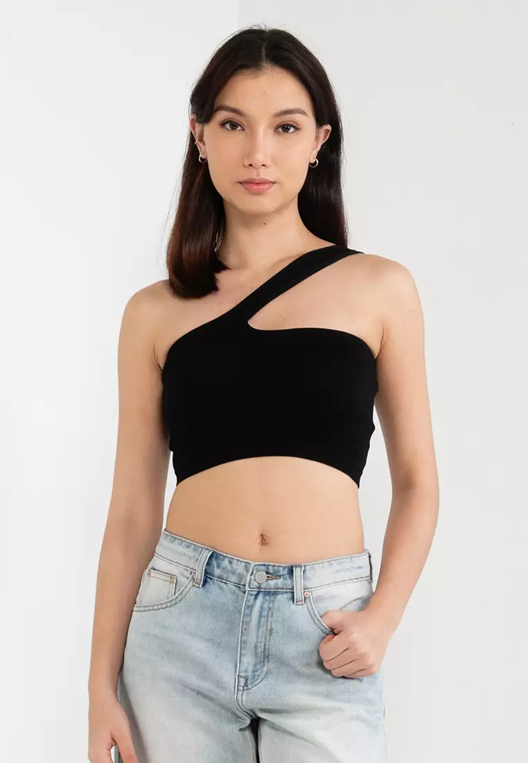 Cotton on black crop top cheap