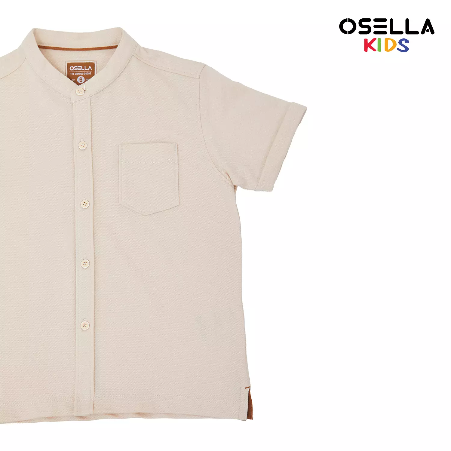Osella Mason Short Sleeve Shanghai Collar Knit Shirt  2232520738 | Kemeja Anak Laki-Laki Lengan Pendek