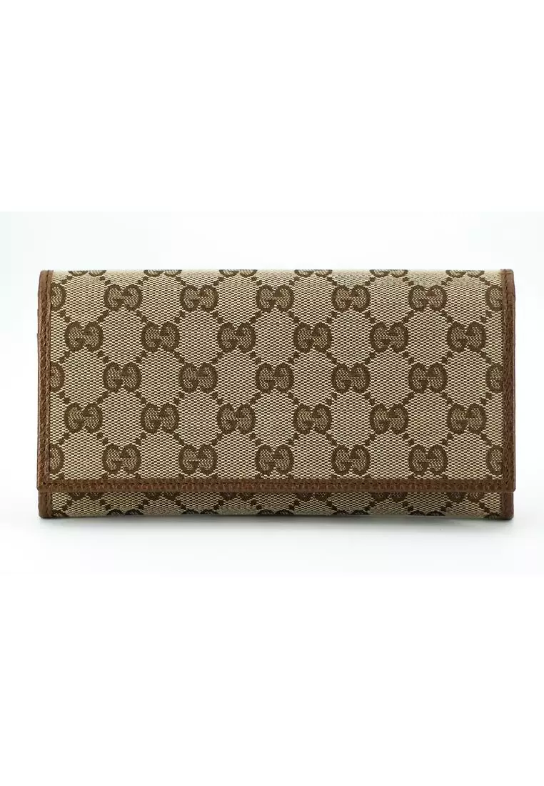 Authentic Gucci Wallet with Flap Top Closure and Multiple Compartments