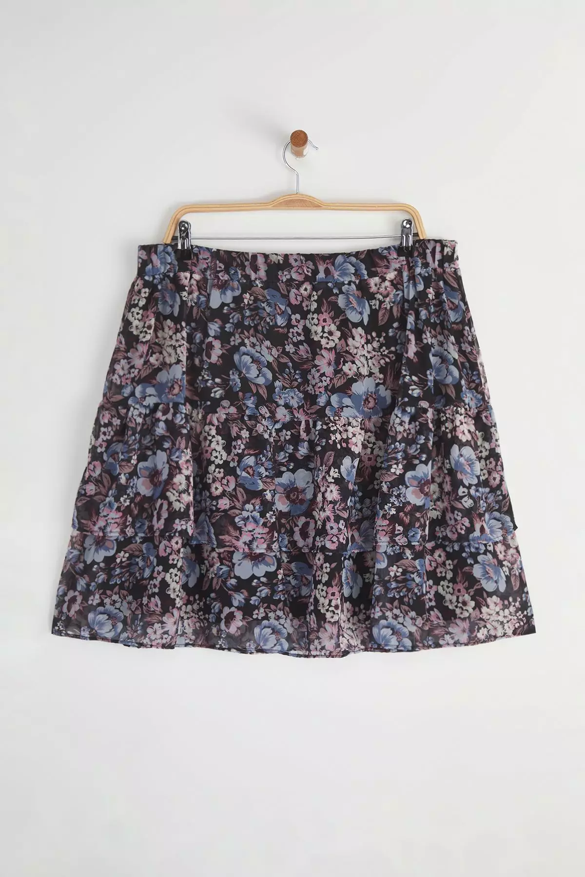 Plus Size Patterned Mini Skirt