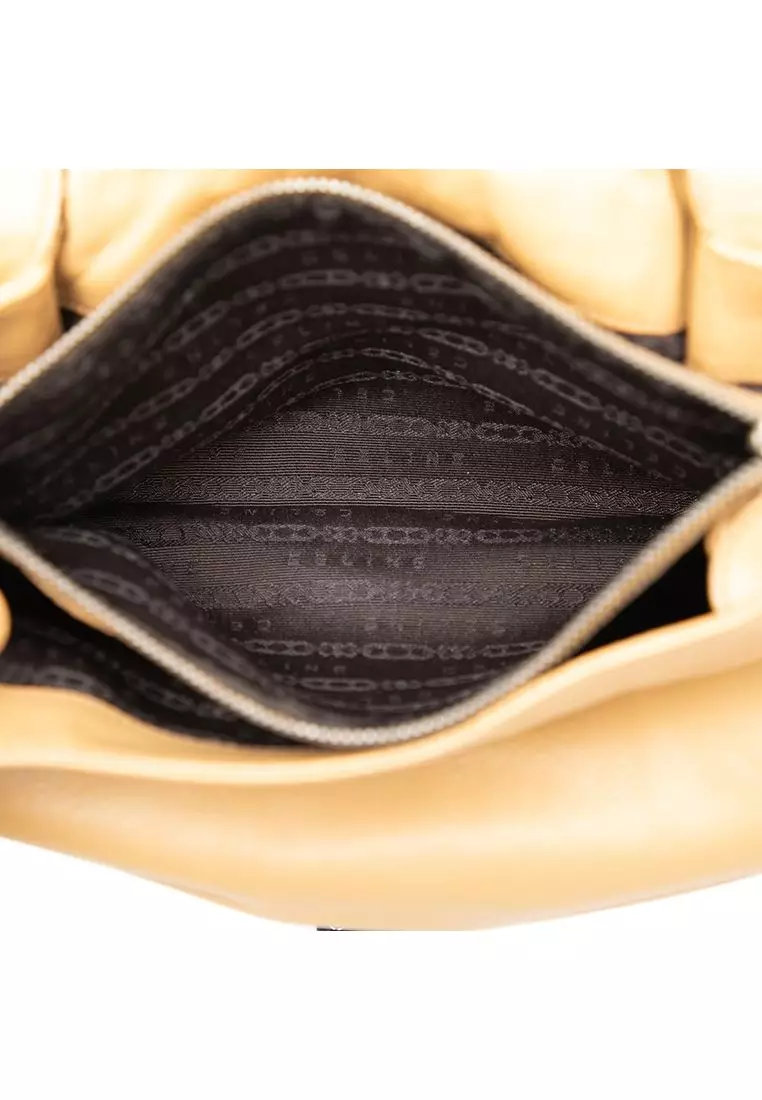 Pre-Loved Celine Lambskin Watch Me Gauffre Flap Shoulder Bag