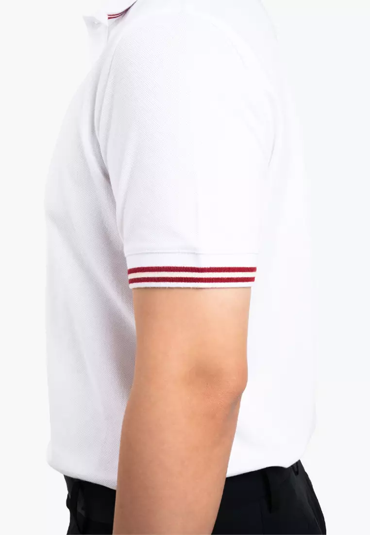 Bally Signature Stripe Polo - White