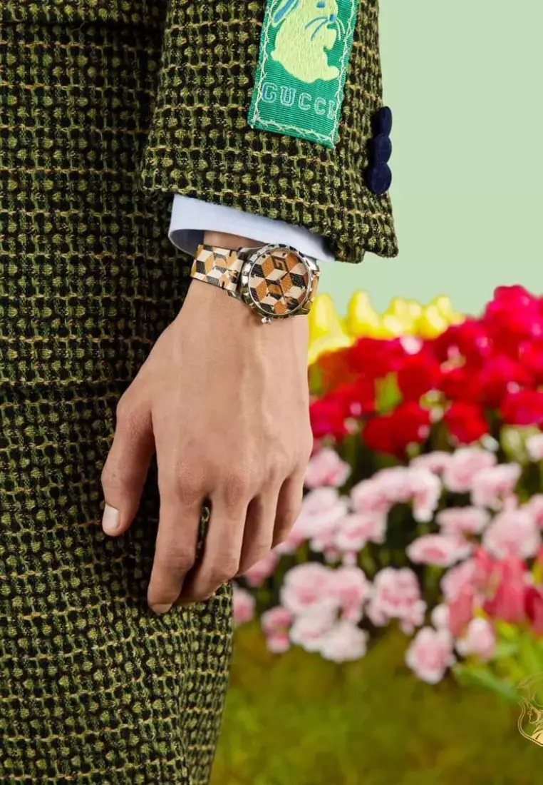 Jam Tangan Pria Gucci G-Timeless Multicolored Dial Quartz Watch