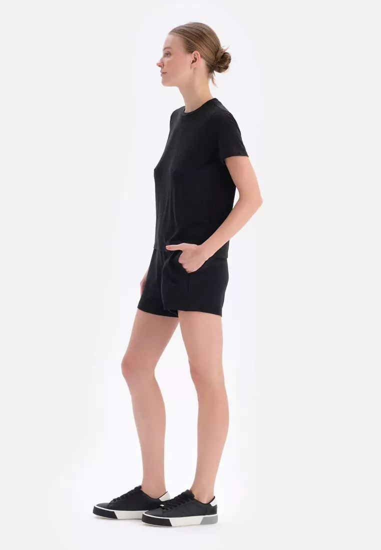 Black Shorts, Regular, Short Leg, Loungewear for Women