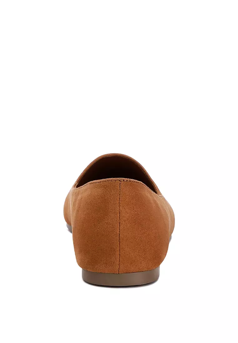 Tan Casual Flat Ballerinas