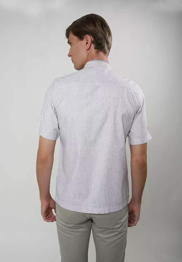 LGS - Baju Koko Pria - Lengan Pendek - Motif Serat - JSH.385.S1125KF.361.C