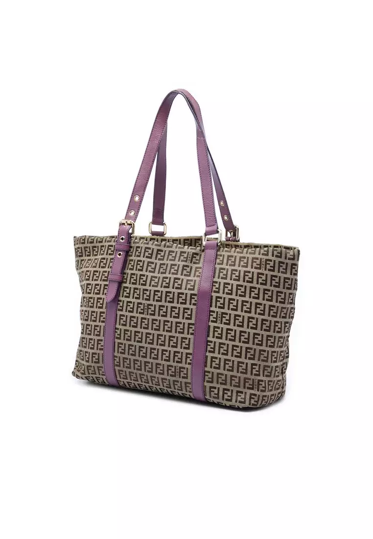 Pre-Loved Fendi Zucchino Canvas Superstar Tote