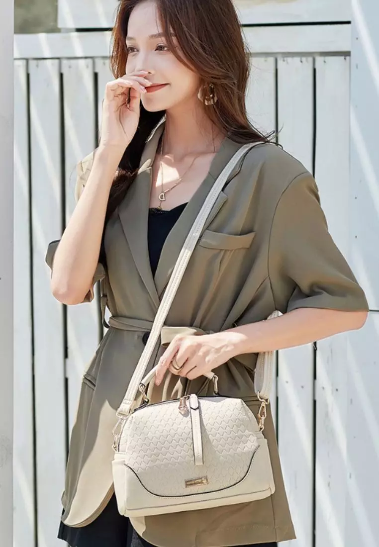 Women's Top Handle Bag / Sling Bag / Crossbody Bag - White