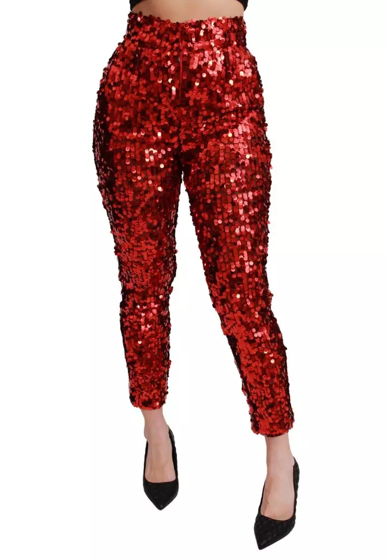 Red new arrivals cropped trousers