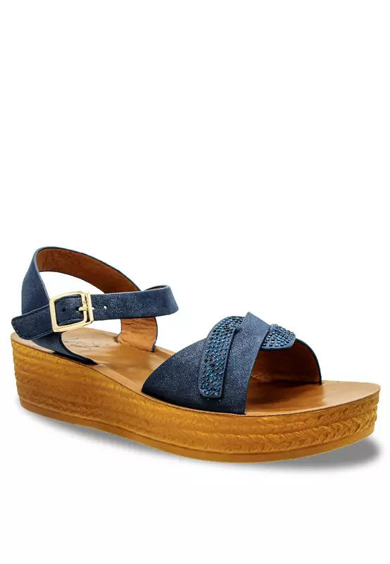 Sling Back Faux Leather Strap Casual Sandals