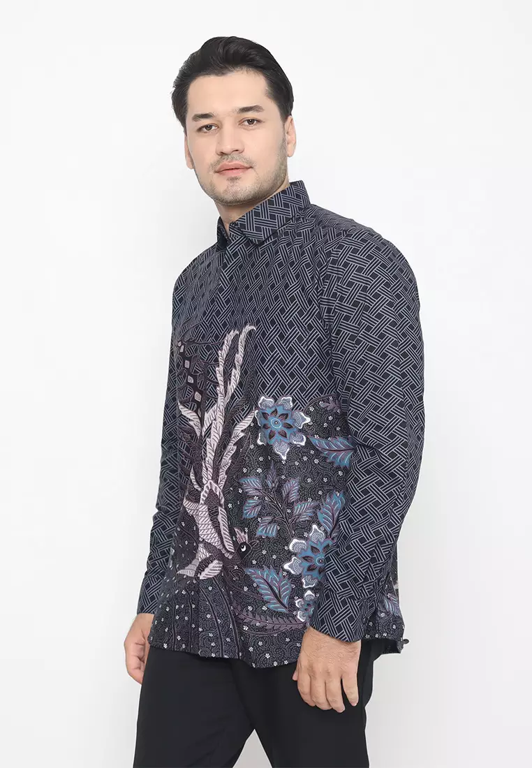 My Aksa Batik Pria Kemeja Panjang Furing Narve Nadya