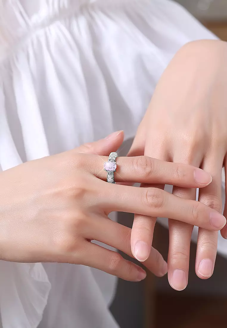 Cincin Wanita Jewelery Original Korea Style Berlian Pink Zirconia Ring