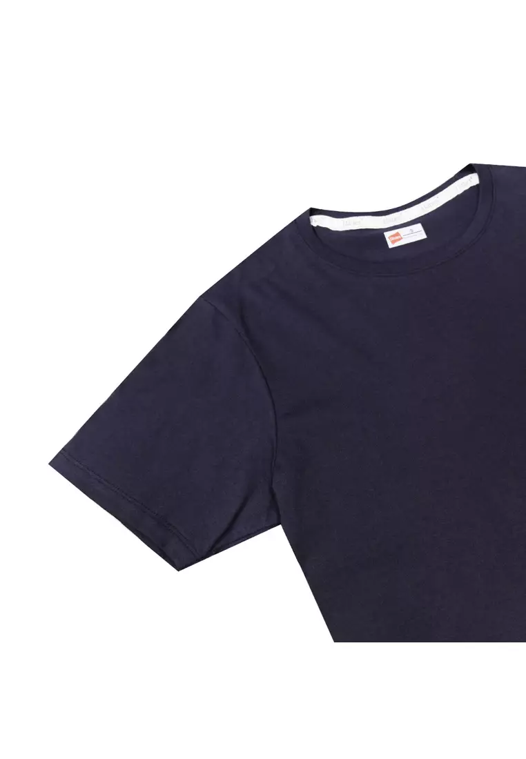 Mens Navy Blue Round Neck T-Shirt