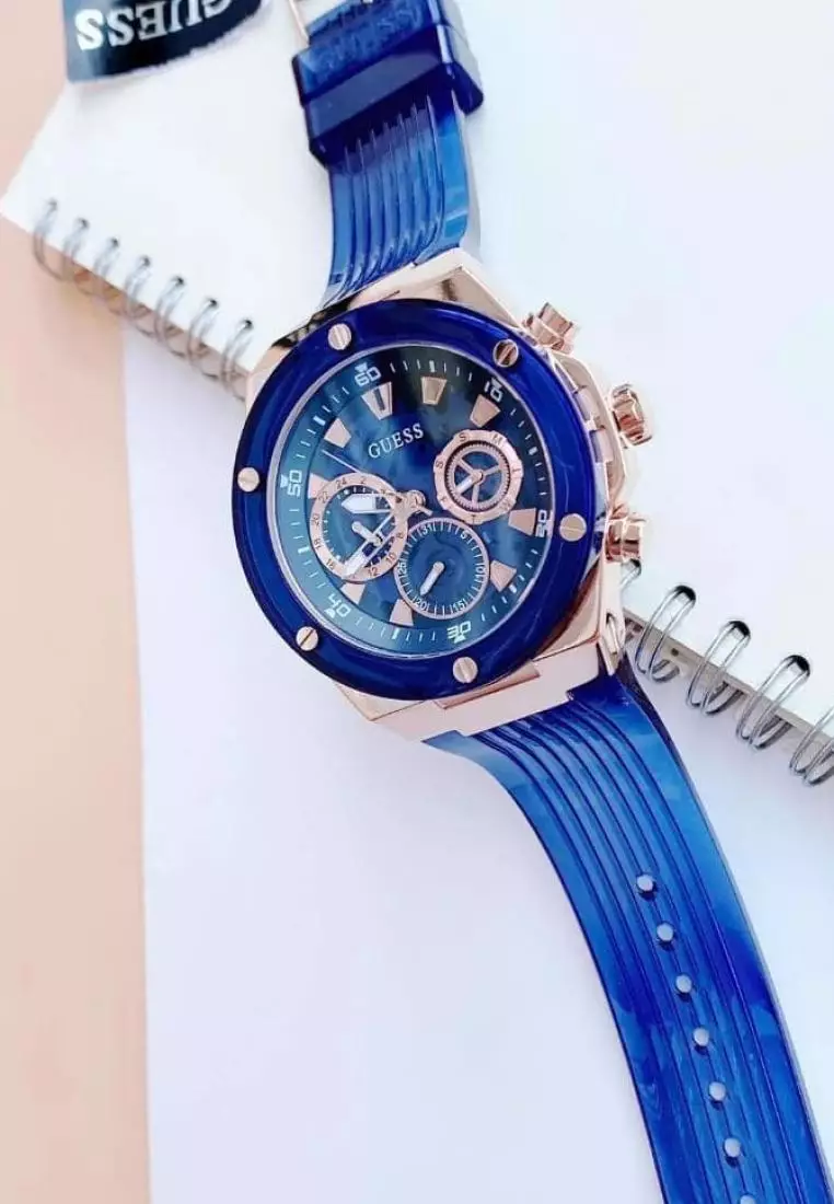 Mens blue guess watch hot sale