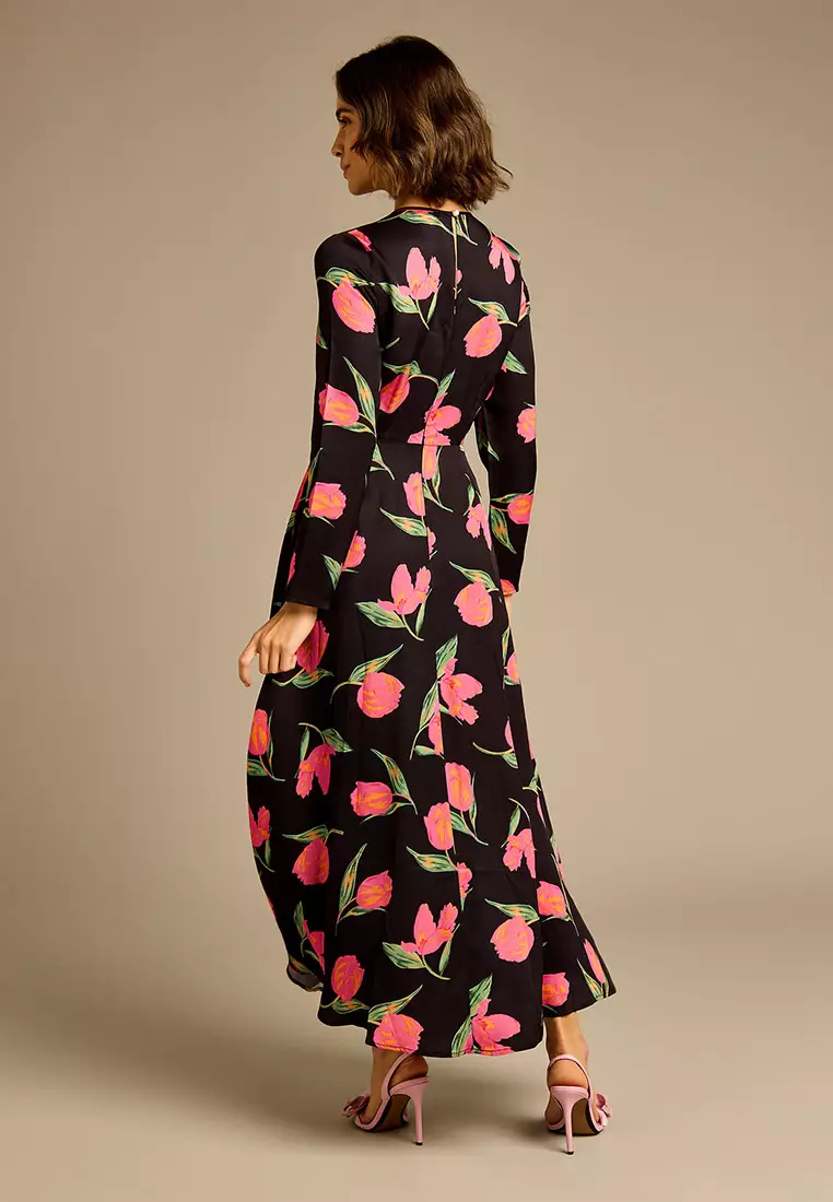 Gina Floral Print Viscose Maxi Dress