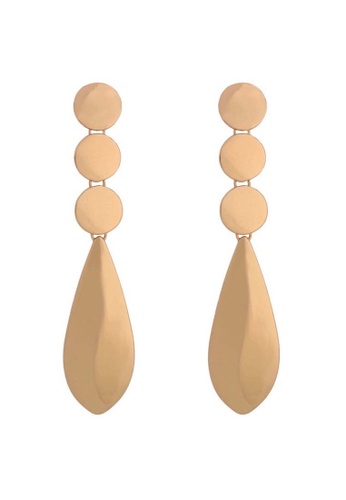 A-Excellence gold Long Drop Round Design Earrings A1505ACA0A41B2GS_1