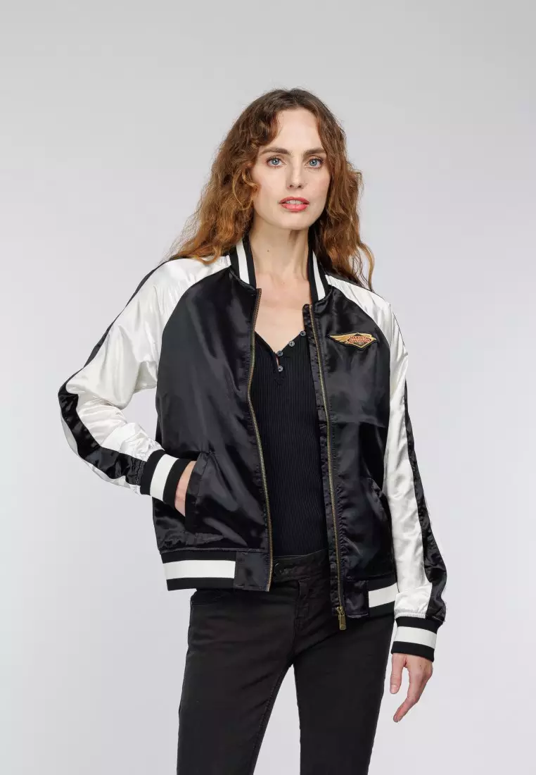 White satin bomber on sale jacket